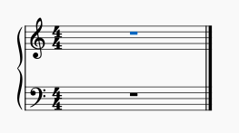 lege maat voor rechts en links met muzieksleutel een maatsoort